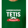 Tamsiai žali marškinėliai Laimingiausias tėtis (baltas) PK4006