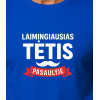 Mėlyni marškinėliai Laimingiausias tėtis (baltas) PK4006