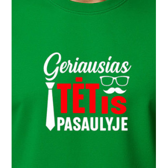 Žali marškinėliai Geriausias tėtis pasaulyje (baltas)