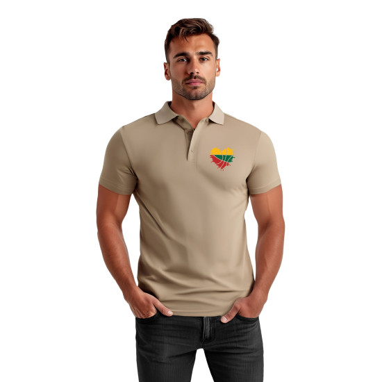 Vyriški rudi polo marškinėliai Širdis JS/8T80 - Marškinėliai Vyriški rudi polo marškinėliai Širdis JS/8T80