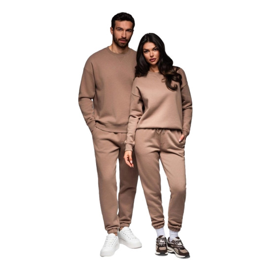 Unisex laisvalaikio kostiumas rudos spalvos Couple V16 Z109 - Akcija Unisex laisvalaikio kostiumas rudos spalvos Couple Sportiniai kostiumai