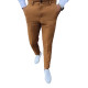 Męskie brązowe spodnie chino Chi UX3974 - Spodnie Męskie brązowe spodnie chino Chi UX3974