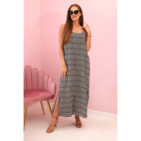 Moteriška juoda suknelė su petnešėlėmis Zebra 32705 - Suknelės ir tunikos Moteriška juoda suknelė su petnešėlėmis Zebra 32705