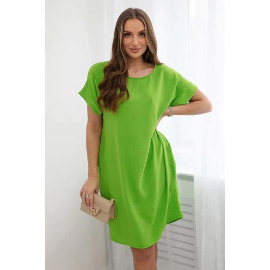 Green dress with pockets Safira 28185 - For women Green dress with pockets Safira 28185