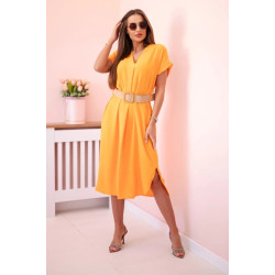 Moteriška oranžinė suknelė su diržu Amber