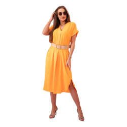 Moteriška oranžinė suknelė su diržu Amber