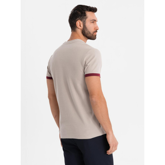 Vyriški rusvos spalvos marškinėliai Brak V2 OM-TSCT-0198 - Vyrams Vyriški rusvos spalvos marškinėliai Brak V2 OM-TSCT-0198