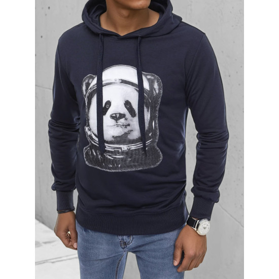 Vyriškas tamsiai mėlynas džemperis Panda BX5131 - Vyriški džemperiai Vyriškas tamsiai mėlynas džemperis Panda BX5131