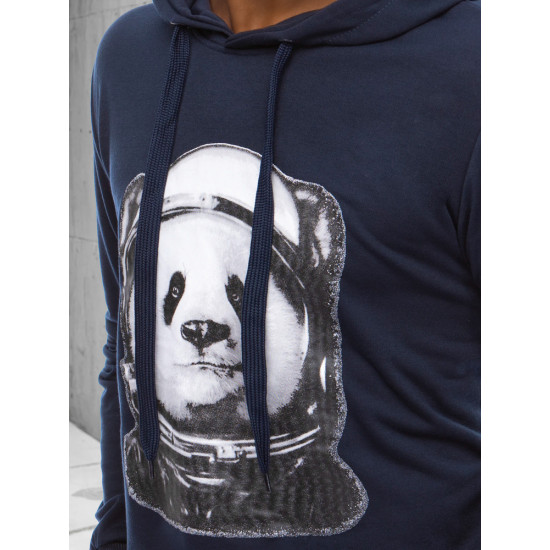 Vyriškas tamsiai mėlynas džemperis Panda BX5131 - Vyriški džemperiai Vyriškas tamsiai mėlynas džemperis Panda BX5131