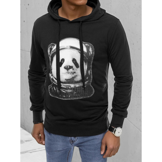 Vyriškas juodas džemperis Panda BX5130 - Vyriški džemperiai Vyriškas juodas džemperis Panda BX5130