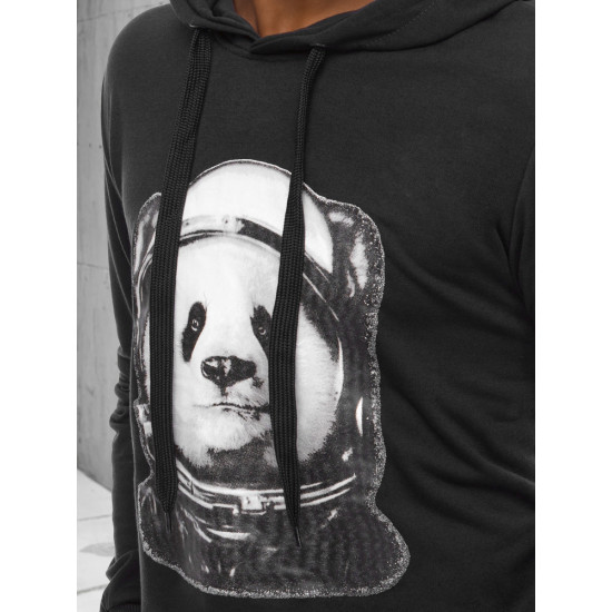 Vyriškas juodas džemperis Panda BX5130 - Vyriški džemperiai Vyriškas juodas džemperis Panda BX5130