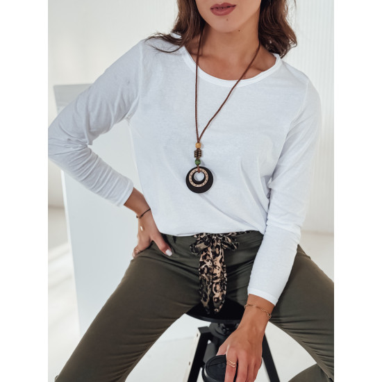 Moteriška balta palaidinė su pakabuku Minimoda RY2679