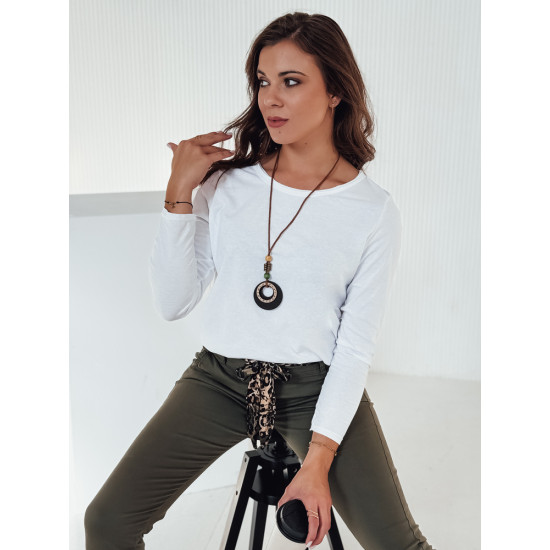 Moteriška balta palaidinė su pakabuku Minimoda RY2679