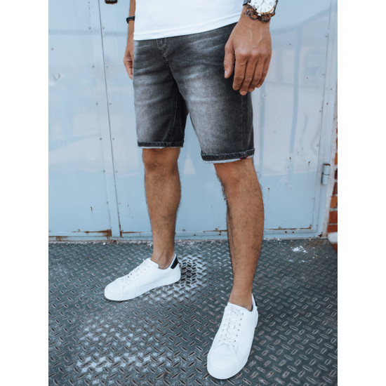 Men's dark grey short denim shorts Gin SX2351 - For men Men's dark grey short denim shorts Gin SX2351