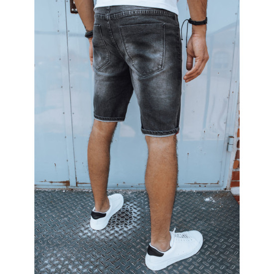 Men's dark grey short denim shorts Gin SX2351 - For men Men's dark grey short denim shorts Gin SX2351
