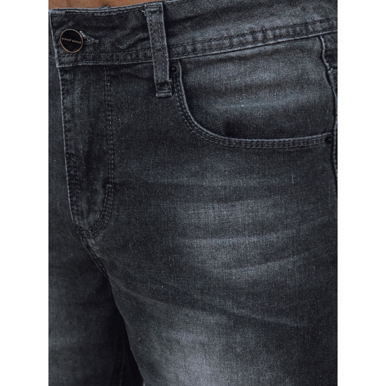 Men's dark grey short denim shorts Gin SX2351 - For men Men's dark grey short denim shorts Gin SX2351