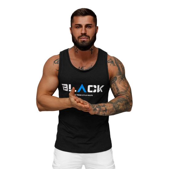 Vyriški juodos spalvos marškiniai be rankovių Black2 JS/8B1707/3Z
