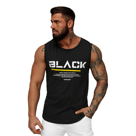 Juodos spalvos vyriški marškinėliai be rankovių Black JS/8B1712/3 - Marškinėliai Juodos spalvos vyriški marškinėliai be rankovių Black JS/8B1712/3