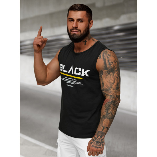 Juodos spalvos vyriški marškinėliai be rankovių Black JS/8B1712/3 - Marškinėliai Juodos spalvos vyriški marškinėliai be rankovių Black JS/8B1712/3