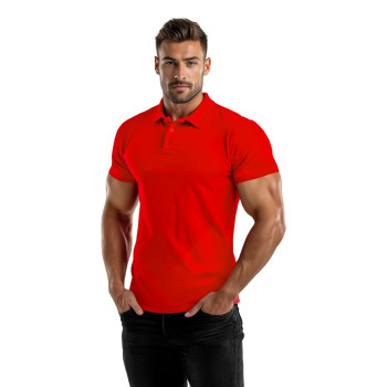 Vyriški raudoni polo marškinėliai Casual