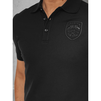 Vyriški juodos spalvos polo marškinėliai su logotipu Emb