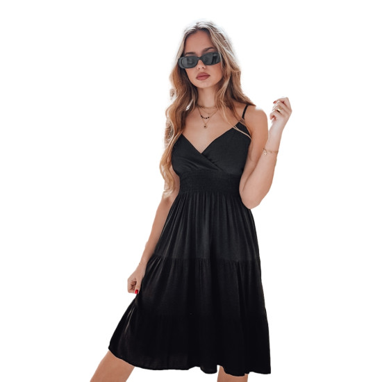 Moteriška juoda midi suknelė Missbreeze EY2626