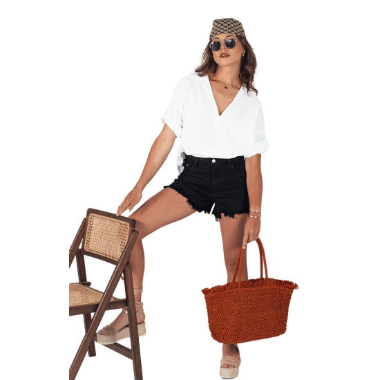 Moteriški juodi džinsiniai šortai Sunylook SY0365 - Moterims Moteriški juodi džinsiniai šortai Sunylook Šortai moterims