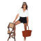 Women's black denim shorts Sunylook