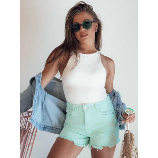 Moteriški mėtiniai džinsiniai šortai Sunylook SY0371 - Moterims Moteriški mėtiniai džinsiniai šortai Sunylook Šortai moterims