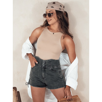Moteriški juodi džinsiniai šortai Jeanlove