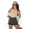 Women's black denim shorts Jeanlove