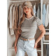 Women's grey striped T-shirt Liness RY2821 - For women Women's grey striped T-shirt Liness RY2821