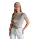 Women's grey striped T-shirt Liness RY2821 - For women Women's grey striped T-shirt Liness RY2821