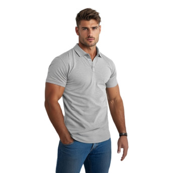 Vyriški šviesiai pilki polo marškinėliai Casual