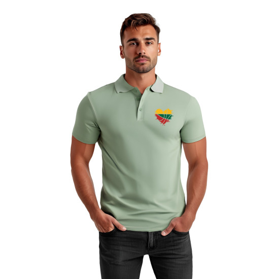 Vyriški mėtiniai polo marškinėliai Širdis JS/8T80 - Marškinėliai Vyriški mėtiniai polo marškinėliai Širdis JS/8T80