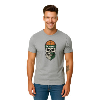 Miesten vaaleanharmaa paita Skull and Ball (pääkallo ja pallo)
