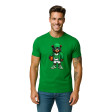 Мужская зелёная футболка «Медведь с мячом-свитшотом»