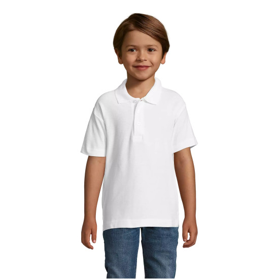 Vaikiški baltos spalvos polo marškinėliai Enjoy KIDS11990 - Vaikams Vaikiški baltos spalvos polo marškinėliai Enjoy Marškinėliai