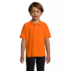 Vaikiški oranžinės spalvos polo marškinėliai Enjoy