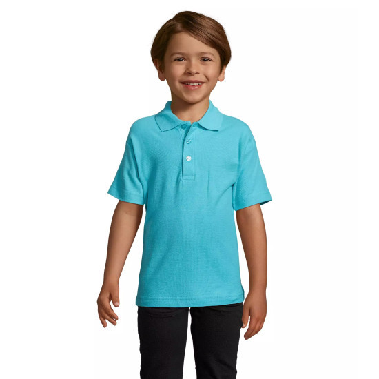 Vaikiški žydros spalvos polo marškinėliai Enjoy KIDS11990 - Vaikams Vaikiški žydros spalvos polo marškinėliai Enjoy Marškinėliai