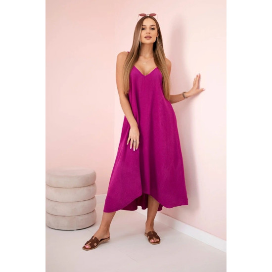 Moteriška violetinė suknelė su petnešėlėmis Trivor 31268 - Suknelės ir tunikos Moteriška violetinė suknelė su petnešėlėmis Trivor 31268