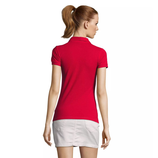 Moteriški raudoni polo marškinėliai Passion PK11343 - Marškinėliai Moteriški raudoni polo marškinėliai Passion PK11343