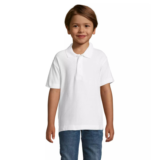 Vaikiški baltos spalvos polo marškinėliai Enjoy KIDS11990 - Vaikams Vaikiški baltos spalvos polo marškinėliai Enjoy Marškinėliai