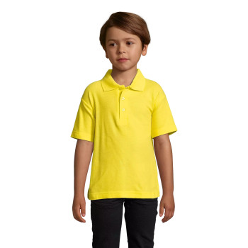 Vaikiški geltonos spalvos polo marškinėliai Enjoy