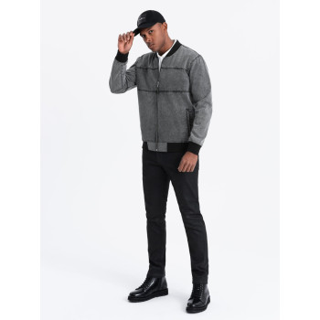 Men's bomber style grey jacket Norvi