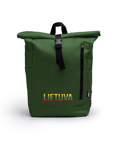 Tamsiai žalia kuprinė Trispalvė Lietuva