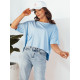 Moteriški oversize tipo mėlyni marškinėliai Eling RY2509 - Moterims Moteriški oversize tipo mėlyni marškinėliai Eling Marškinėliai