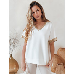 Moteriška oversize tipo balti marškinėliai Shine