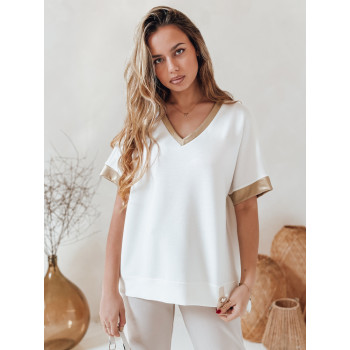 Moteriška oversize tipo balti marškinėliai Shine