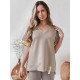 Moteriška oversize tipo rudi marškinėliai Shine RY2911 - Moterims Moteriška oversize tipo rudi marškinėliai Shine RY2911